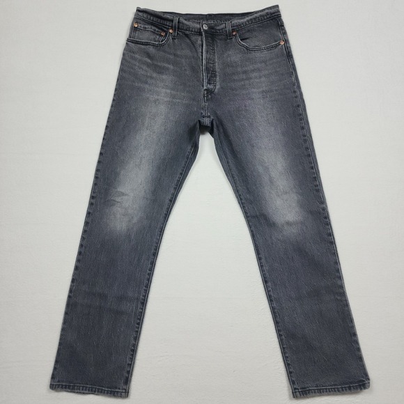 Levi's Other - Levis 501 Jeans Mens 32x30 Black Straight Button Fly Faded Stretch Denim